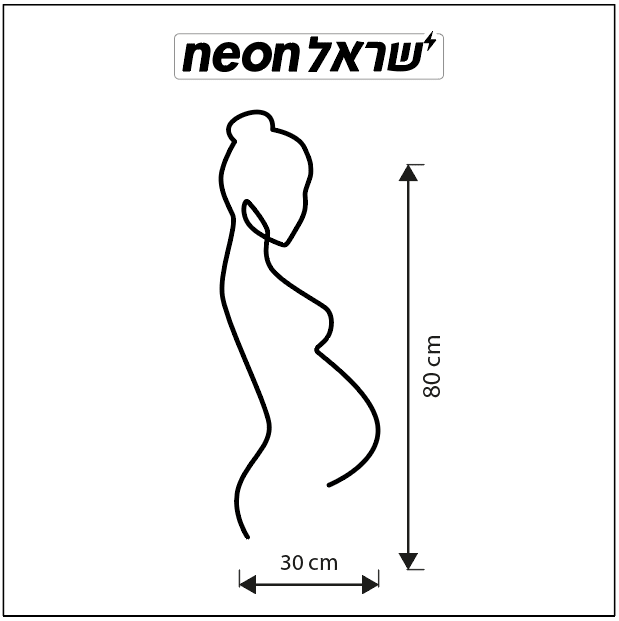 שלט ניאון לבן חם - שלט ניאון לעסקים - שלט ניאו אישה בהריון