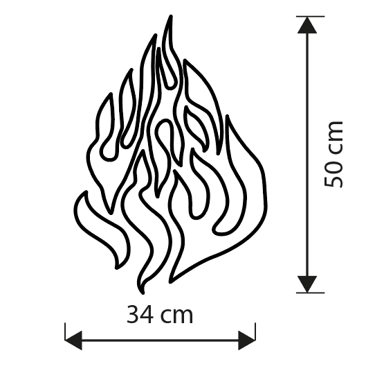שלט ניאון האש שלי - שלט ניאון לבן חם