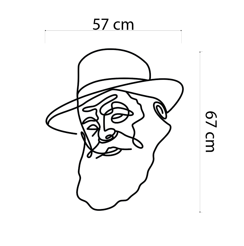 שלט ניאון של הרבי מלובביץ' לבן חם