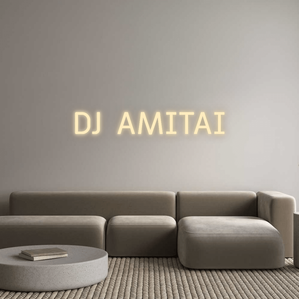 שלט ניאון LED DJ AMITAI בעיצוב אישי | Neon Israel