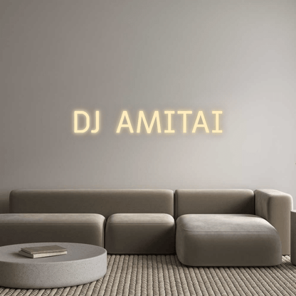 שלט ניאון LED DJ AMITAI בעיצוב אישי | Neon Israel