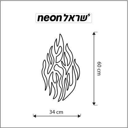 שלט ניאון שמע ישראל - שלט ניאון לבן חם - שלט ניאוןו לסלון - שלט ניאון לבית